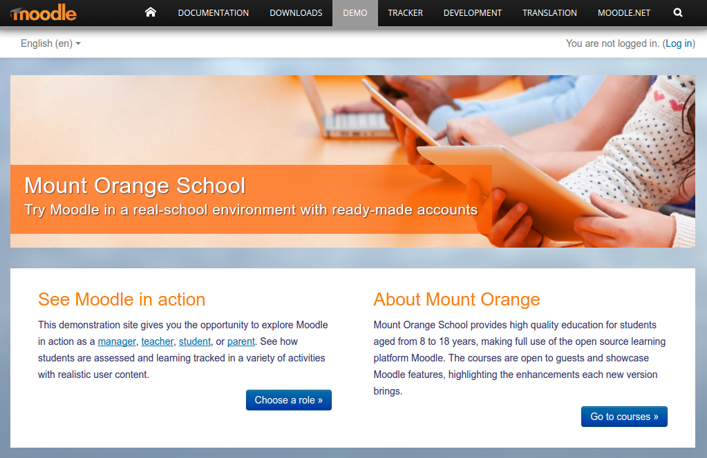 School demo site front page